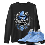Jordan 5 UNC Jordan Shirts Trippin Mushroom Sneaker Tees AJ5 UNC SNRT Sneaker Tees Unisex Shirts Black 1