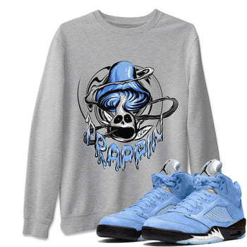 Jordan 5 UNC Jordan Shirts Trippin Mushroom Sneaker Tees AJ5 UNC SNRT Sneaker Tees Unisex Shirts Heather Grey 1