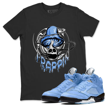 Jordan 5 UNC Jordan Shirts Trippin Mushroom Sneaker Tees AJ5 UNC SNRT Sneaker Tees Unisex Shirts Black 1