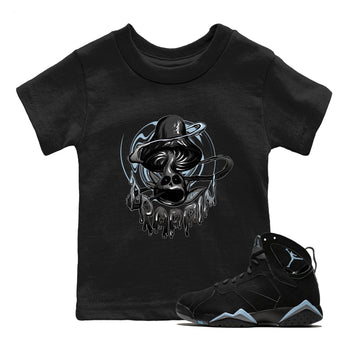 Air Jordan 7 Chambray Sneaker Match Tees Trippin Mushroom Sneaker Tees AJ7 Chambray Sneaker Release Tees Kids Shirts Black 1