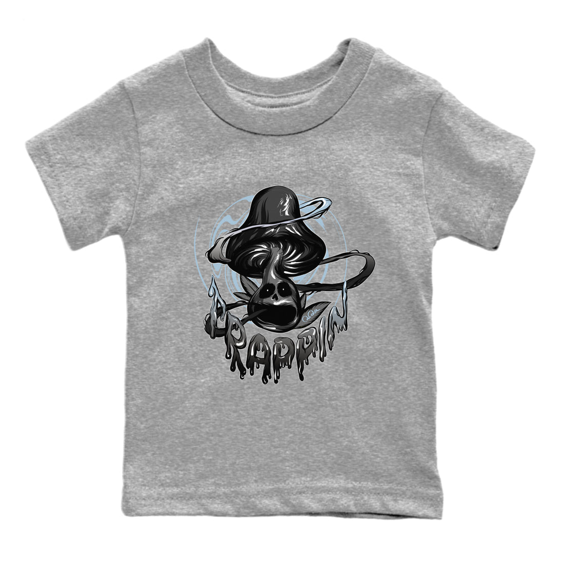 Air Jordan 7 Chambray Sneaker Match Tees Trippin Mushroom Sneaker Tees AJ7 Chambray Sneaker Release Tees Kids Shirts Heather Grey 2