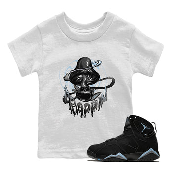 Air Jordan 7 Chambray Sneaker Match Tees Trippin Mushroom Sneaker Tees AJ7 Chambray Sneaker Release Tees Kids Shirts White 1