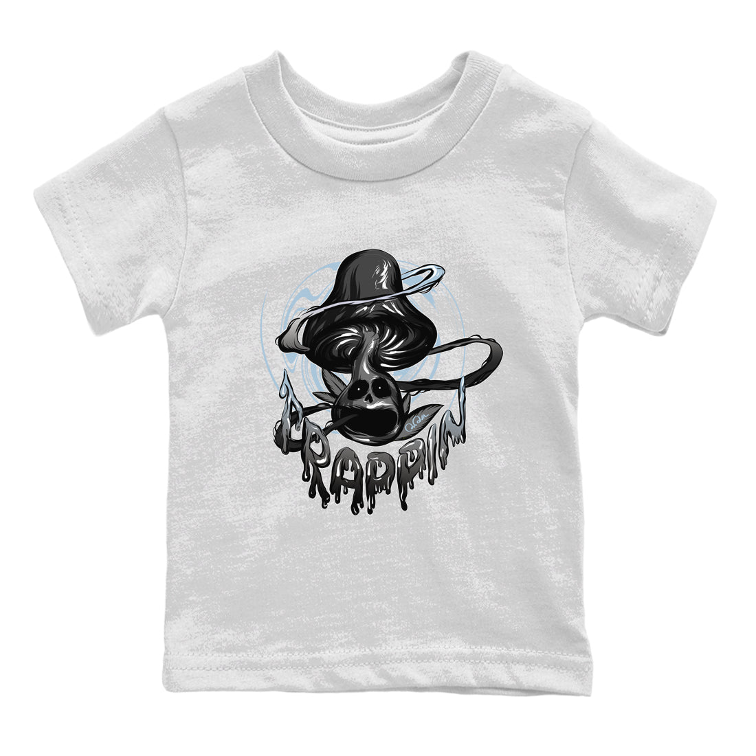 Air Jordan 7 Chambray Sneaker Match Tees Trippin Mushroom Sneaker Tees AJ7 Chambray Sneaker Release Tees Kids Shirts White 2