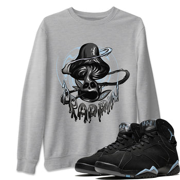 Air Jordan 7 Chambray Sneaker Match Tees Trippin Mushroom Sneaker Tees AJ7 Chambray Sneaker Release Tees Unisex Shirts Heather Grey 1