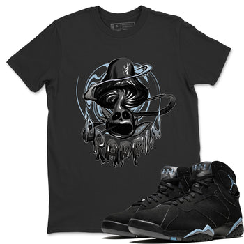 Air Jordan 7 Chambray Sneaker Match Tees Trippin Mushroom Sneaker Tees AJ7 Chambray Sneaker Release Tees Unisex Shirts Black 1