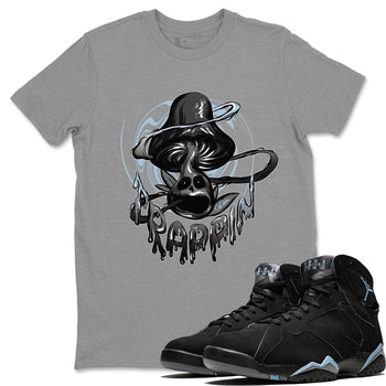 Air Jordan 7 Chambray Sneaker Match Tees Trippin Mushroom Sneaker Tees AJ7 Chambray Sneaker Release Tees Unisex Shirts Heather Grey 1