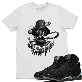 Air Jordan 7 Chambray Sneaker Match Tees Trippin Mushroom Sneaker Tees AJ7 Chambray Sneaker Release Tees Unisex Shirts White 1