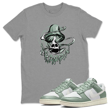 Dunk Mica Green Sneaker Match Tees Trippin Mushroom Sneaker Tees Dunk Low Mica Green Sneaker Release Tees Unisex Shirts Heather Grey 1