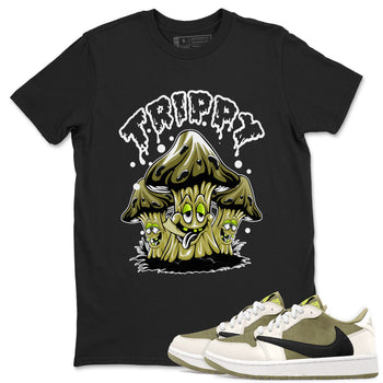 Air Jordan 1 Low X Travis Scott Golf X Olive shirt to match jordans Trippy sneaker tees Air Jordan 1 Travis Scott Golf Olive SNRT Sneaker Release Tees Unisex Black 1 T-Shirt