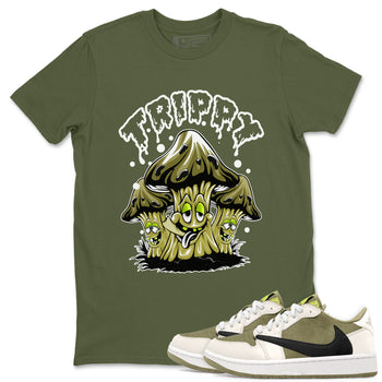 Air Jordan 1 Low X Travis Scott Golf X Olive shirt to match jordans Trippy sneaker tees Air Jordan 1 Travis Scott Golf Olive SNRT Sneaker Release Tees Unisex Military Green 1 T-Shirt