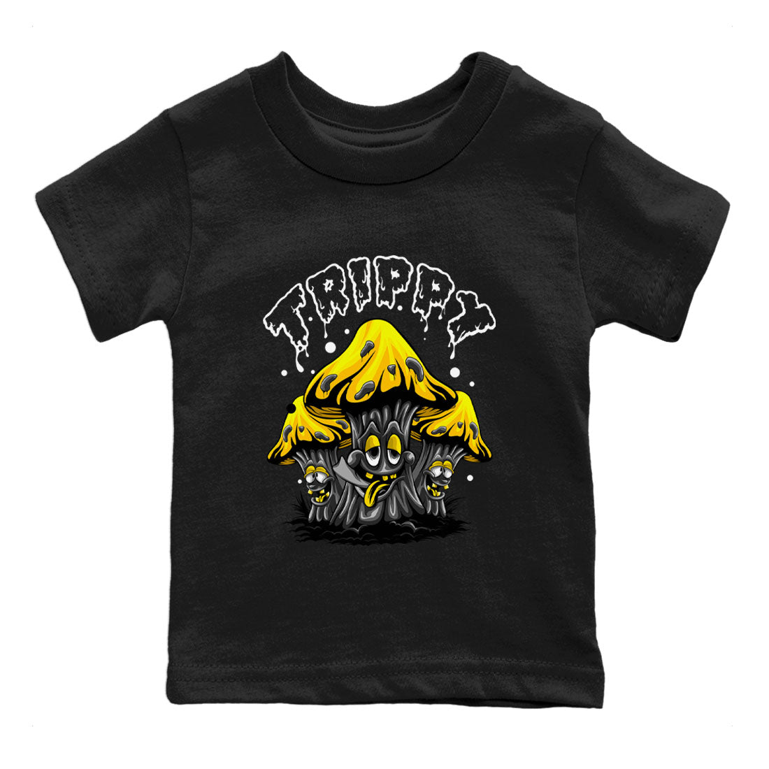 Air Jordan 4 Thunder Sneaker Match Tees Trippy Sneaker Tees Air Jordan 4 Retro Thunder Tee Kids Shirts Black 2