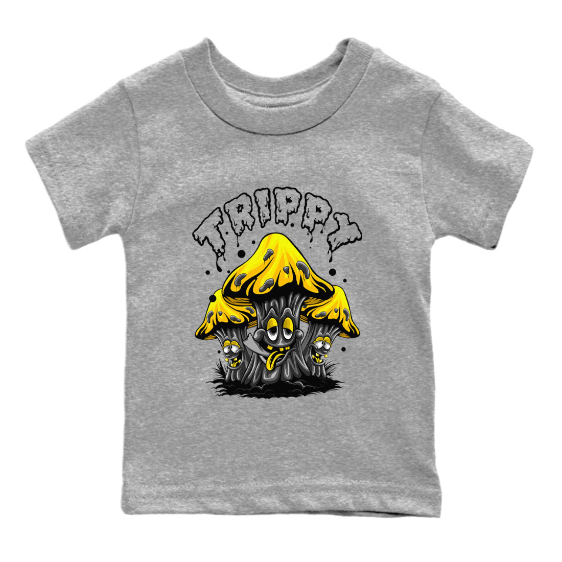 Air Jordan 4 Thunder Sneaker Match Tees Trippy Sneaker Tees Air Jordan 4 Retro Thunder Tee Kids Shirts Heather Grey 2