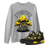 Air Jordan 4 Thunder Sneaker Match Tees Trippy Sneaker Tees Air Jordan 4 Retro Thunder Tee Unisex Shirts Heather Grey 1