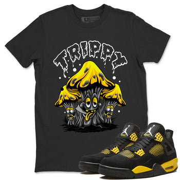 Air Jordan 4 Thunder Sneaker Match Tees Trippy Sneaker Tees Air Jordan 4 Retro Thunder Tee Unisex Shirts Black 1