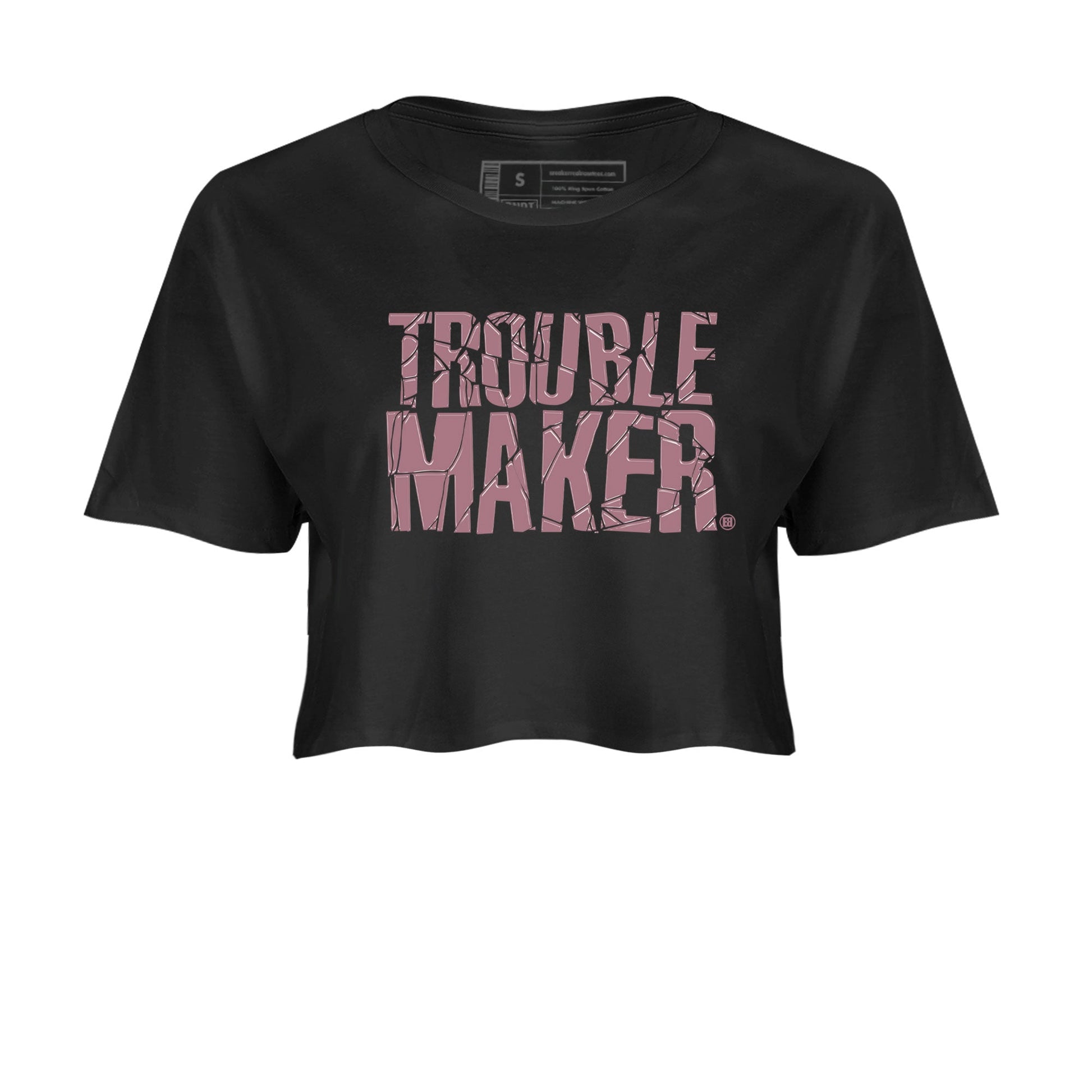 Air Jordan 1 Mauve shirt to match jordans Trouble Maker sneaker tees 1s High OG Mauve SNRT Sneaker Tees Black 2 Crop T-Shirt