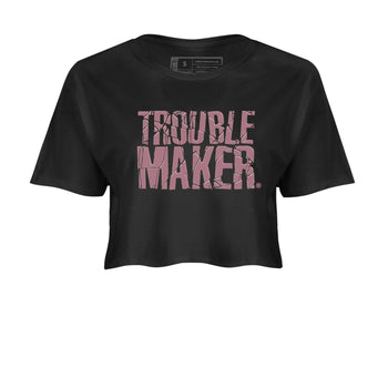Air Jordan 1 Mauve shirt to match jordans Trouble Maker sneaker tees 1s High OG Mauve SNRT Sneaker Tees Black 2 Crop T-Shirt