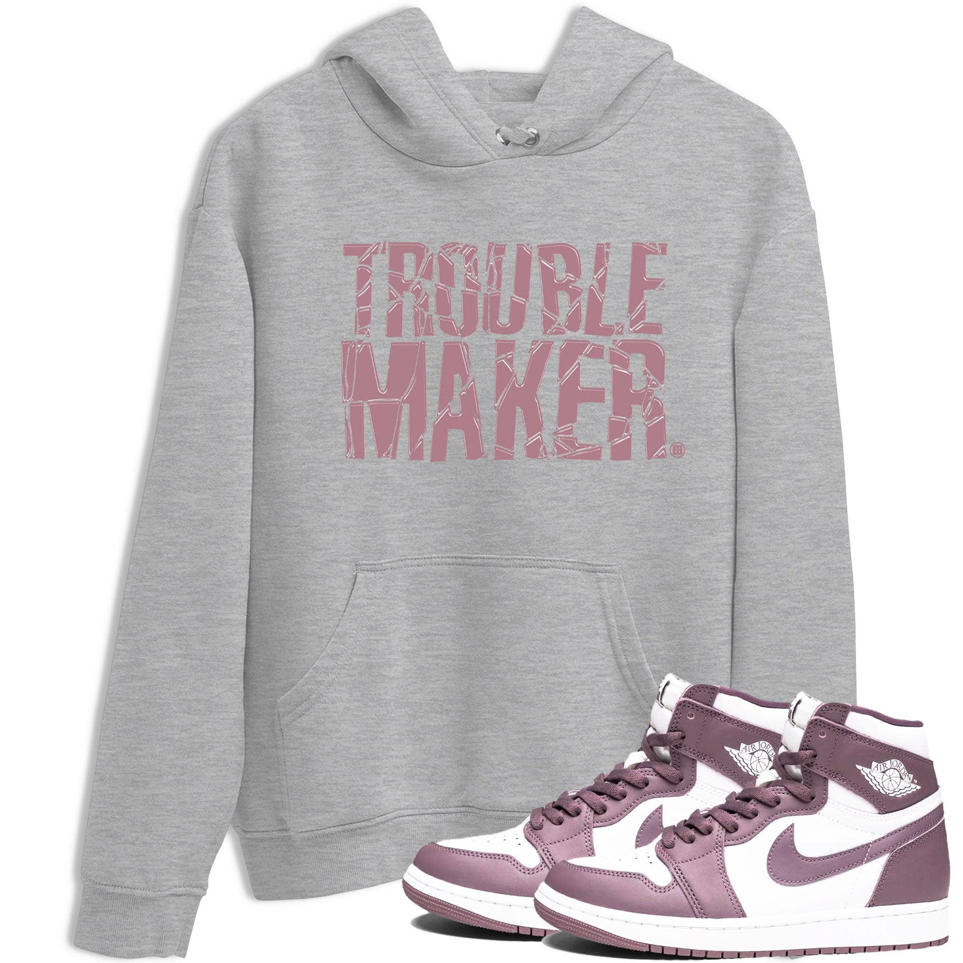 Air Jordan 1 Mauve shirt to match jordans Trouble Maker sneaker tees 1s High OG Mauve SNRT Sneaker Tees Unisex Streetwear Clothing Heather Grey 1 T-Shirt