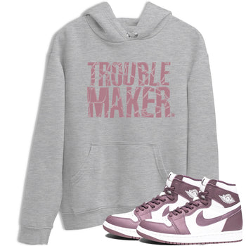 Air Jordan 1 Mauve shirt to match jordans Trouble Maker sneaker tees 1s High OG Mauve SNRT Sneaker Tees Unisex Streetwear Clothing Heather Grey 1 T-Shirt