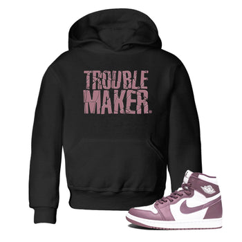 Air Jordan 1 Mauve shirt to match jordans Trouble Maker sneaker tees 1s High OG Mauve SNRT Sneaker Tees Baby Toddler Black 1 T-Shirt