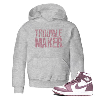 Air Jordan 1 Mauve shirt to match jordans Trouble Maker sneaker tees 1s High OG Mauve SNRT Sneaker Tees Baby Toddler Heather Grey 1 T-Shirt