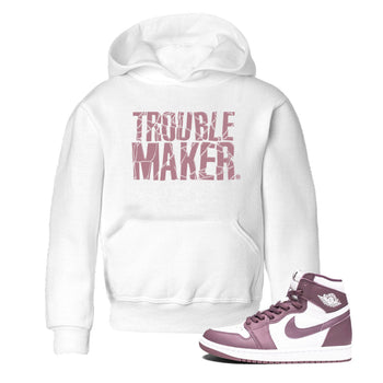 Air Jordan 1 Mauve shirt to match jordans Trouble Maker sneaker tees 1s High OG Mauve SNRT Sneaker Tees Baby Toddler White 1 T-Shirt
