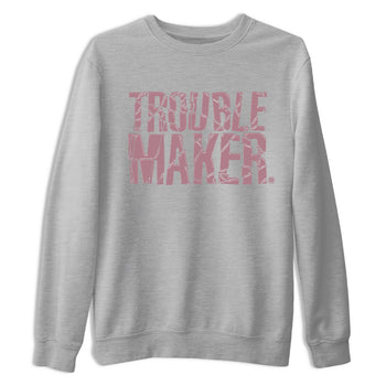 Air Jordan 1 Mauve shirt to match jordans Trouble Maker sneaker tees 1s High OG Mauve SNRT Sneaker Tees Unisex Streetwear Clothing Heather Grey 2 T-Shirt