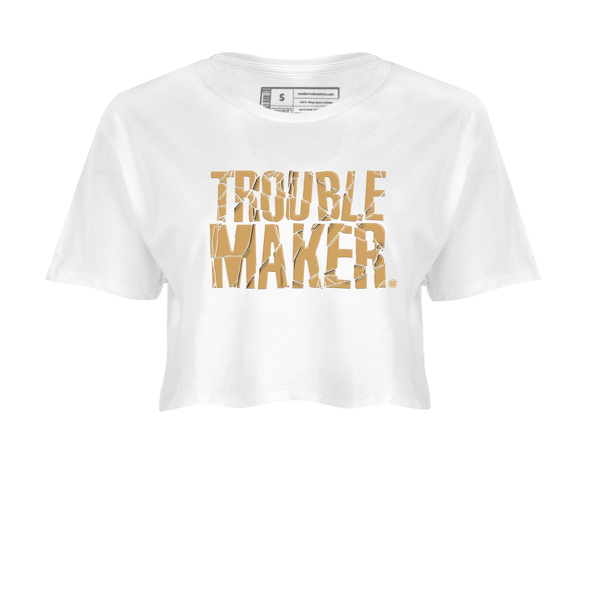 13s Wheat shirt to match jordans Trouble Maker sneaker release tees Air Jordan 13 Wheat SNRT Sneaker Tees White 2 Crop T-Shirt