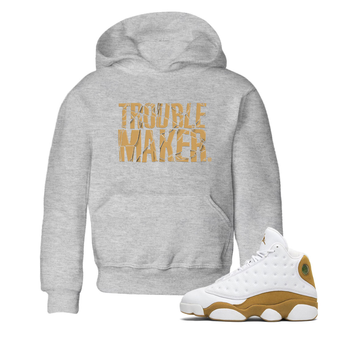 13s Wheat shirt to match jordans Trouble Maker sneaker release tees Air Jordan 13 Wheat SNRT Sneaker Tees Baby Toddler Heather Grey 1 T-Shirt