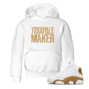 13s Wheat shirt to match jordans Trouble Maker sneaker release tees Air Jordan 13 Wheat SNRT Sneaker Tees Baby Toddler White 1 T-Shirt