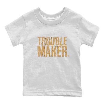 13s Wheat shirt to match jordans Trouble Maker sneaker release tees Air Jordan 13 Wheat SNRT Sneaker Tees Baby Toddler White 2 T-Shirt