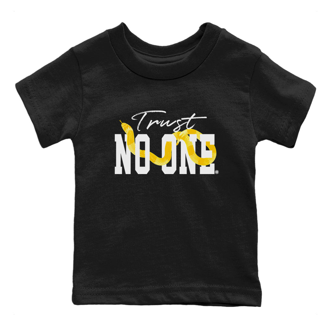 Air Jordan 11 Yellow Python Sneaker Match Tees Trust No One Sneaker Tees Air Jordan 11 Yellow Snakeskin Tee Kids Shirts Black 2
