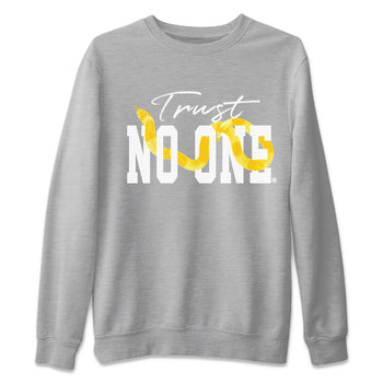 Air Jordan 11 Yellow Python Sneaker Match Tees Trust No One Sneaker Tees Air Jordan 11 Yellow Snakeskin Tee Unisex Shirts Heather Grey 2