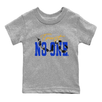 Air Jordan 14 Laney Sneaker Match Tees Trust No One Sneaker Tees Jordan 14 Laney Sneaker Release Tees Kids Shirts Heather Grey 2