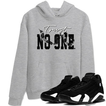 14s Panda shirt to match jordans Trust No One sneaker match tee Air Jordan 14 Panda AJ14 Black White SNRT Sneaker Tees unisex cotton Heather Grey 1 crew neck shirt