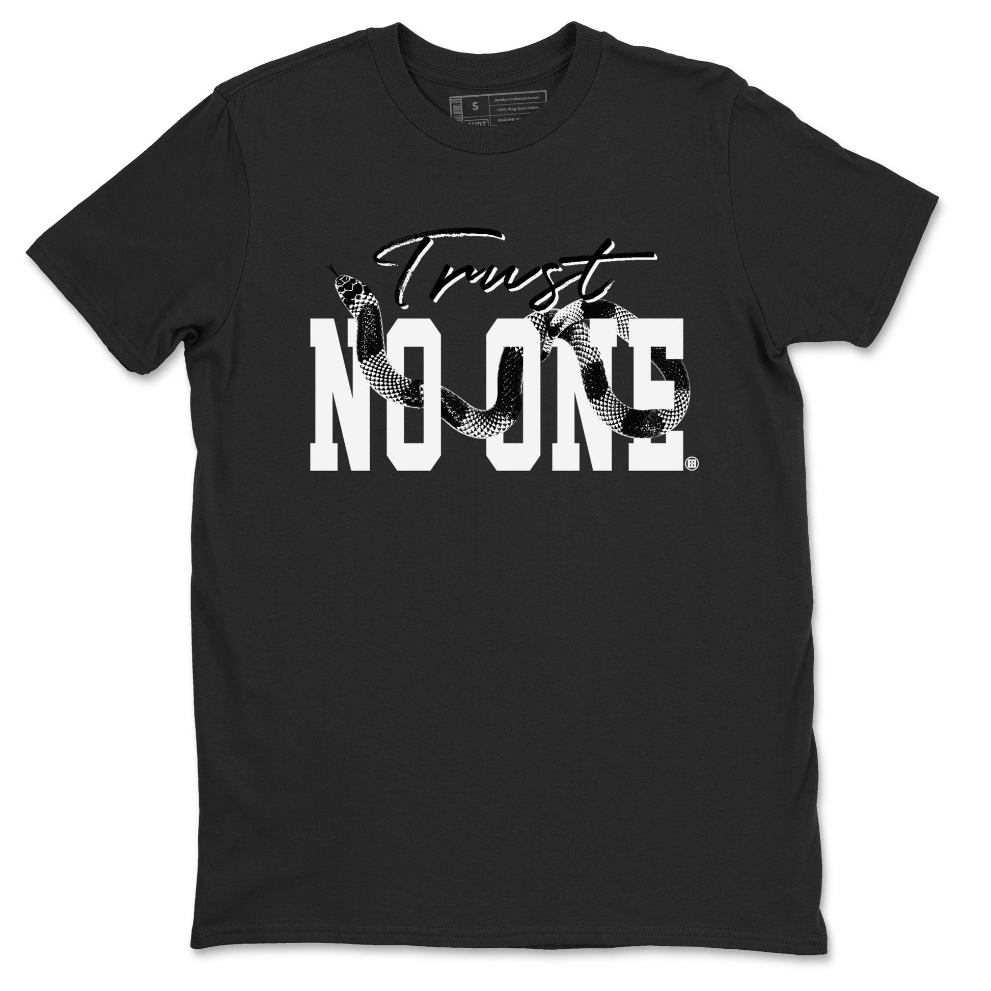 14s Panda shirt to match jordans Trust No One sneaker match tee Air Jordan 14 Panda AJ14 Black White SNRT Sneaker Tees unisex cotton Black 2 crew neck shirt