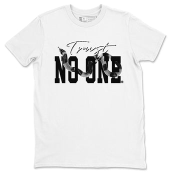 14s Panda shirt to match jordans Trust No One sneaker match tee Air Jordan 14 Panda AJ14 Black White SNRT Sneaker Tees unisex cotton White 2 crew neck shirt