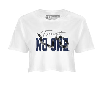 Air Jordan 5 Retro Midnight Navy shirt to match jordans Trust No One sneaker tees Air Jordan 5 Midnight Navy SNRT Sneaker Release Tees White 2 Crop T-Shirt