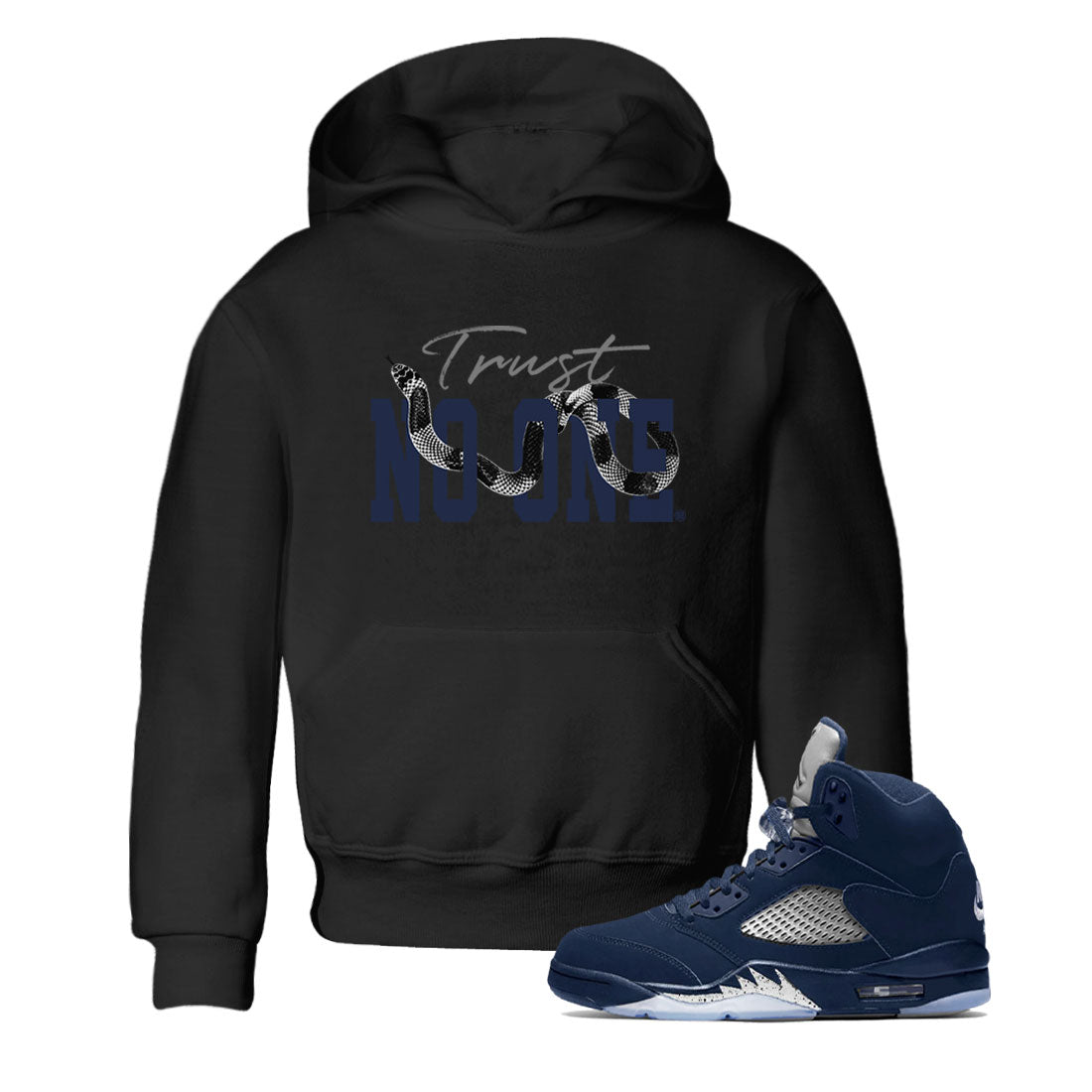 Air Jordan 5 Retro Midnight Navy shirt to match jordans Trust No One sneaker tees Air Jordan 5 Midnight Navy SNRT Sneaker Release Tees Baby Toddler Black 1 T-Shirt