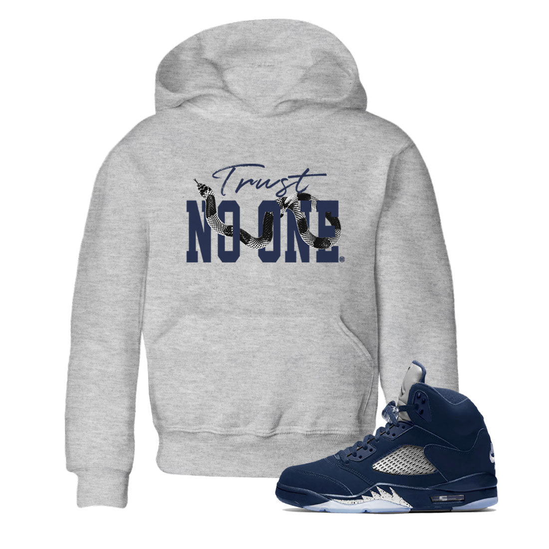 Air Jordan 5 Retro Midnight Navy shirt to match jordans Trust No One sneaker tees Air Jordan 5 Midnight Navy SNRT Sneaker Release Tees Baby Toddler Heather Grey 1 T-Shirt