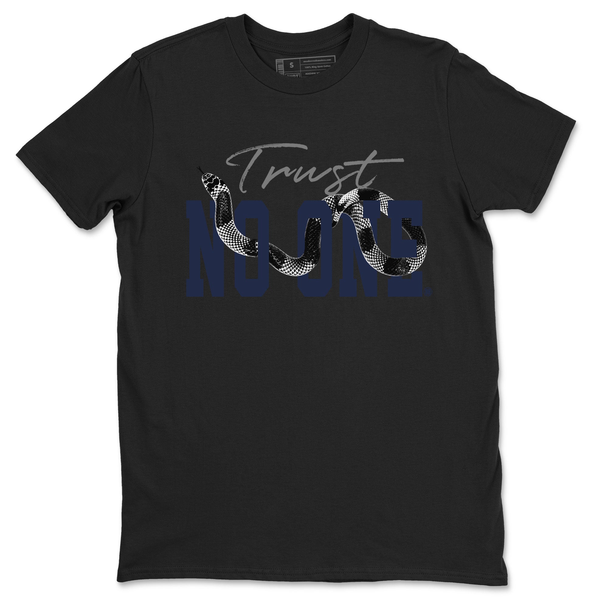 Air Jordan 5 Retro Midnight Navy shirt to match jordans Trust No One sneaker tees Air Jordan 5 Midnight Navy SNRT Sneaker Release Tees Unisex Black 2 T-Shirt