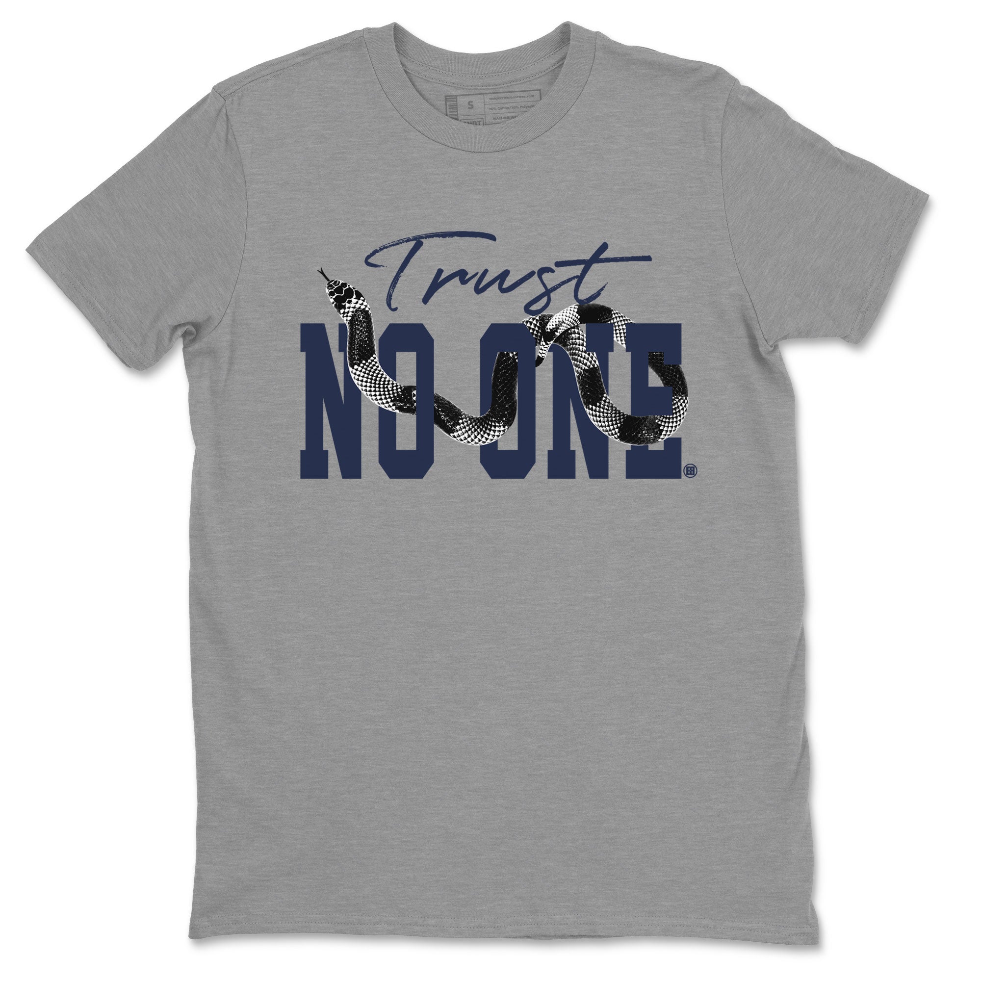 Air Jordan 5 Retro Midnight Navy shirt to match jordans Trust No One sneaker tees Air Jordan 5 Midnight Navy SNRT Sneaker Release Tees Unisex Heather Grey 2 T-Shirt