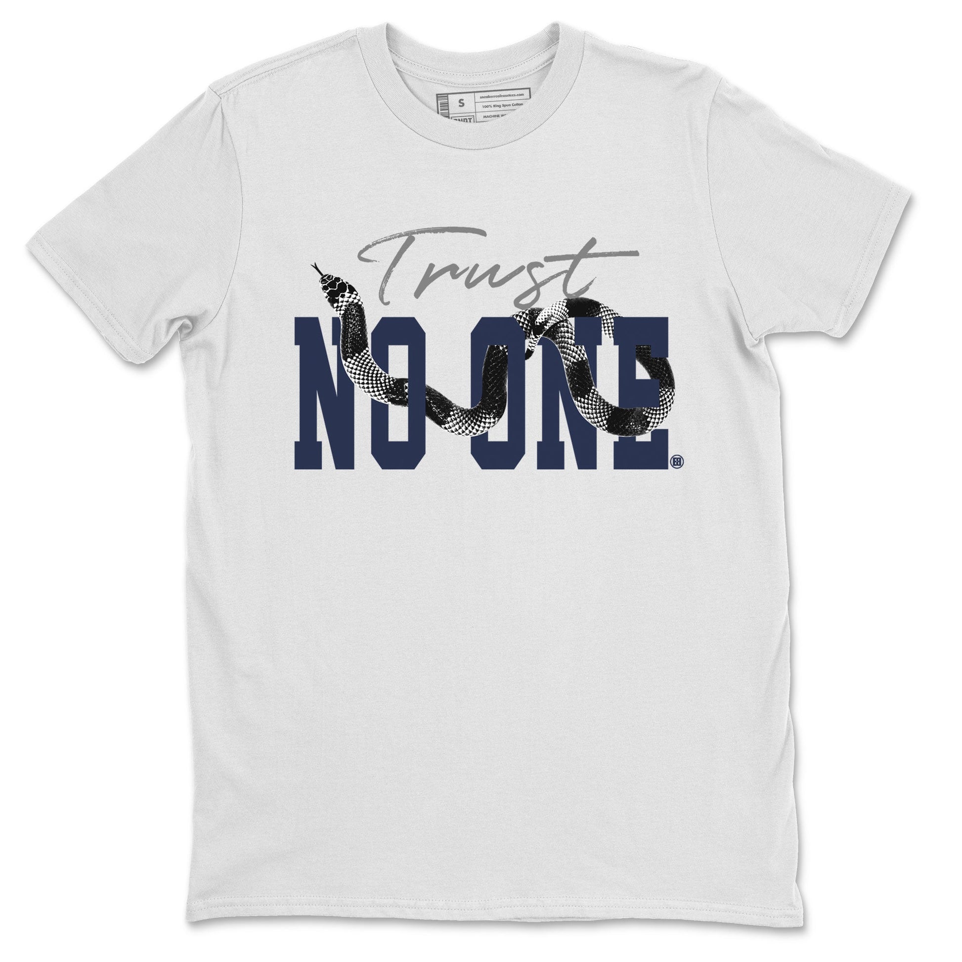 Air Jordan 5 Retro Midnight Navy shirt to match jordans Trust No One sneaker tees Air Jordan 5 Midnight Navy SNRT Sneaker Release Tees Unisex White 2 T-Shirt