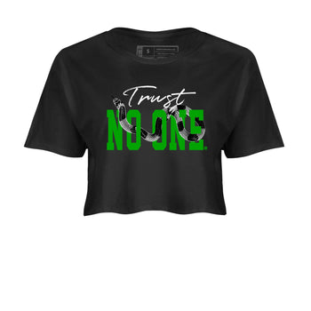 Air Jordan 5 Retro Lucky Green shirt to match jordans Trust No One sneaker tees streetwear brand Air Jordan 5 Lucky Green SNRT Sneaker Release Tees Black 2 crop length shirt