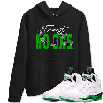 Air Jordan 5 Retro Lucky Green shirt to match jordans Trust No One sneaker tees streetwear brand Air Jordan 5 Lucky Green SNRT Sneaker Release Tees unisex cotton Black 1 crew neck shirt