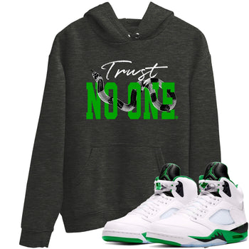 Air Jordan 5 Retro Lucky Green shirt to match jordans Trust No One sneaker tees streetwear brand Air Jordan 5 Lucky Green SNRT Sneaker Release Tees unisex cotton Charcoal Heather 1 crew neck shirt