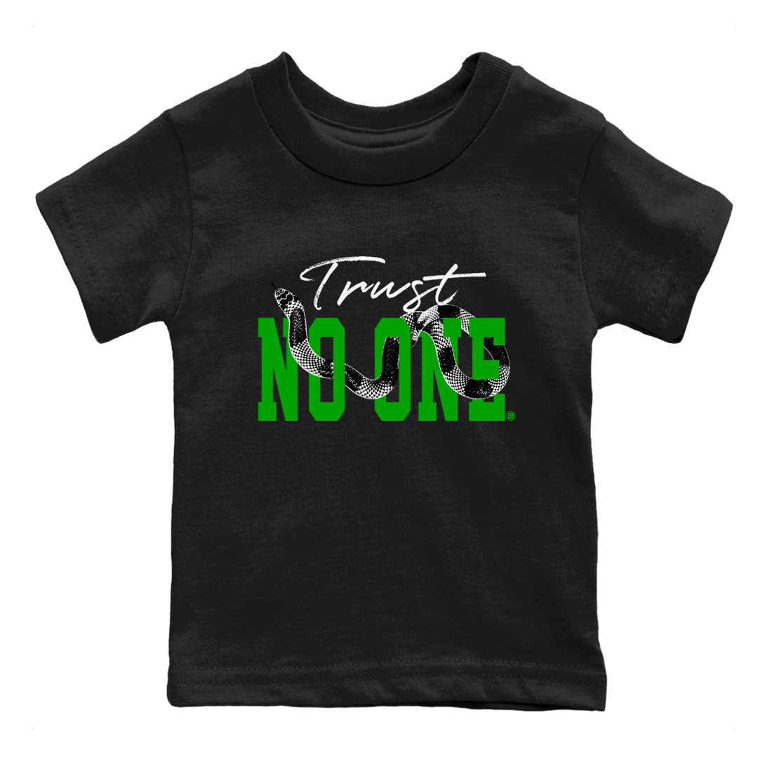 Air Jordan 5 Retro Lucky Green shirt to match jordans Trust No One sneaker tees streetwear brand Air Jordan 5 Lucky Green SNRT sneaker release tees baby toddler Black 2 cotton Shirt