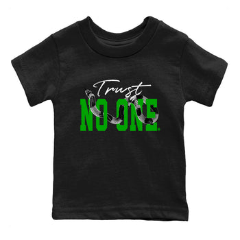 Air Jordan 5 Retro Lucky Green shirt to match jordans Trust No One sneaker tees streetwear brand Air Jordan 5 Lucky Green SNRT sneaker release tees baby toddler Black 2 cotton Shirt