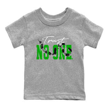 Air Jordan 5 Retro Lucky Green shirt to match jordans Trust No One sneaker tees streetwear brand Air Jordan 5 Lucky Green SNRT sneaker release tees baby toddler Heather Grey 2 cotton Shirt