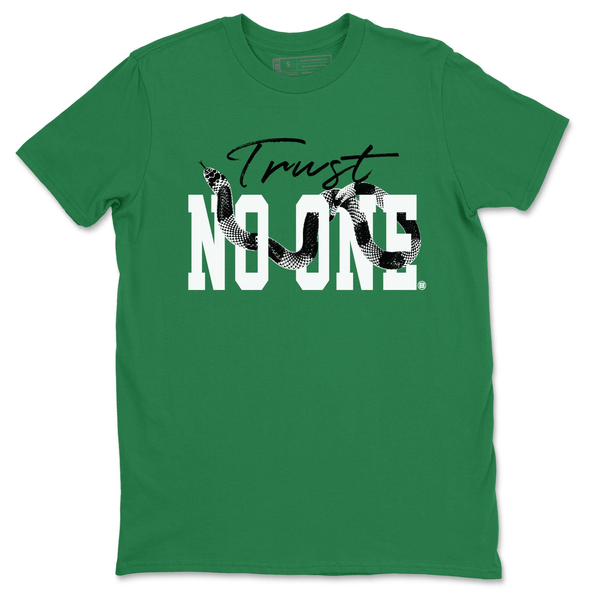 Air Jordan 5 Retro Lucky Green shirt to match jordans Trust No One sneaker tees streetwear brand Air Jordan 5 Lucky Green SNRT Sneaker Release Tees unisex cotton Kelly Green 2 crew neck shirt
