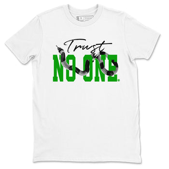Air Jordan 5 Retro Lucky Green shirt to match jordans Trust No One sneaker tees streetwear brand Air Jordan 5 Lucky Green SNRT Sneaker Release Tees unisex cotton White 2 crew neck shirt